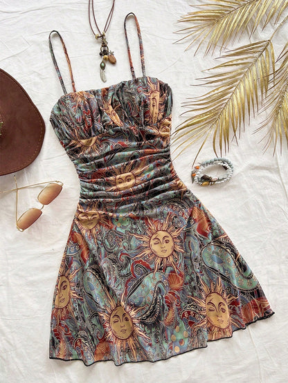 Soleia Concert Night Out Outfit Women Milkmaid Dress Rave Outfits Easter Graduation Summer For Vacation Mini Spaghetti Strap Fashionable Boho Sequin