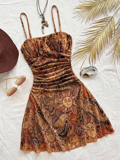 Soleia Concert Night Out Outfit Women Milkmaid Dress Rave Outfits Easter Graduation Summer For Vacation Mini Spaghetti Strap Fashionable Boho Sequin
