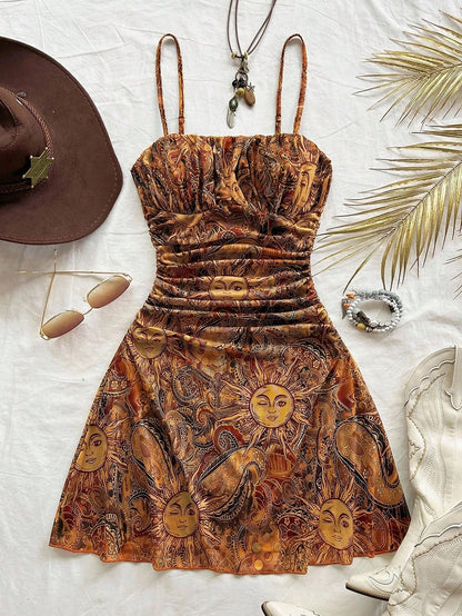 Soleia Concert Night Out Outfit Women Milkmaid Dress Rave Outfits Easter Graduation Summer For Vacation Mini Spaghetti Strap Fashionable Boho Sequin