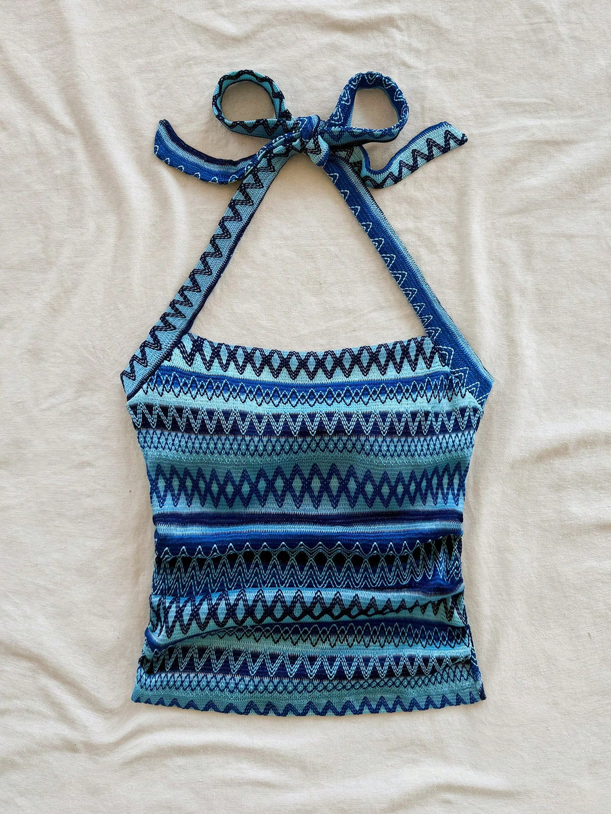 Soleia New Women's Summer Vacation Halter Tie Strap Cami Tank Top No Chest Padding