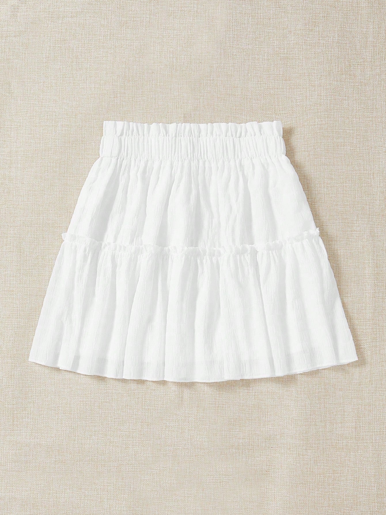 Soleia Paperbag Waist Frill Trim Knot Front Ruffle Hem Skirt