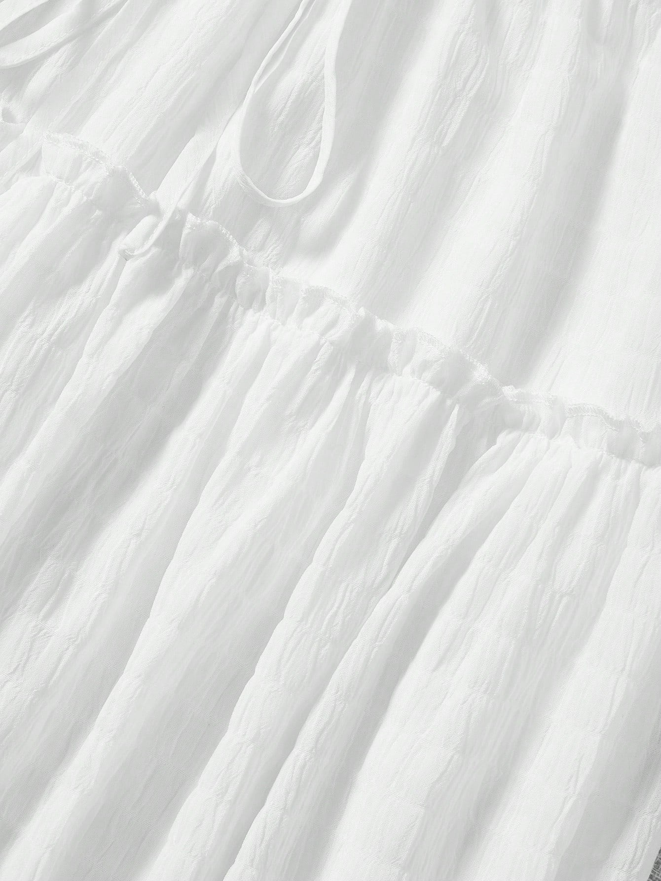 Soleia Paperbag Waist Frill Trim Knot Front Ruffle Hem Skirt