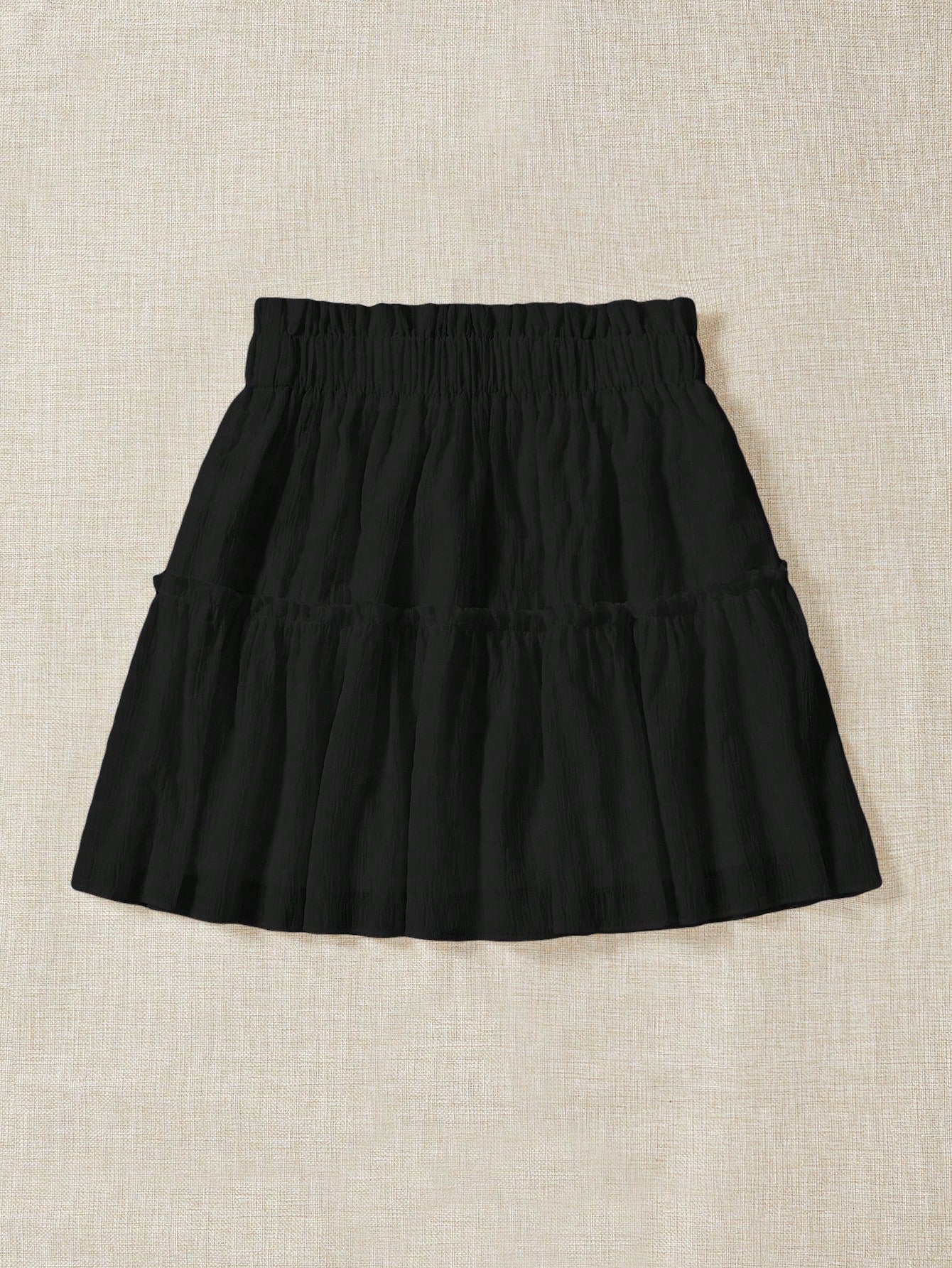 Soleia Paperbag Waist Frill Trim Knot Front Ruffle Hem Skirt