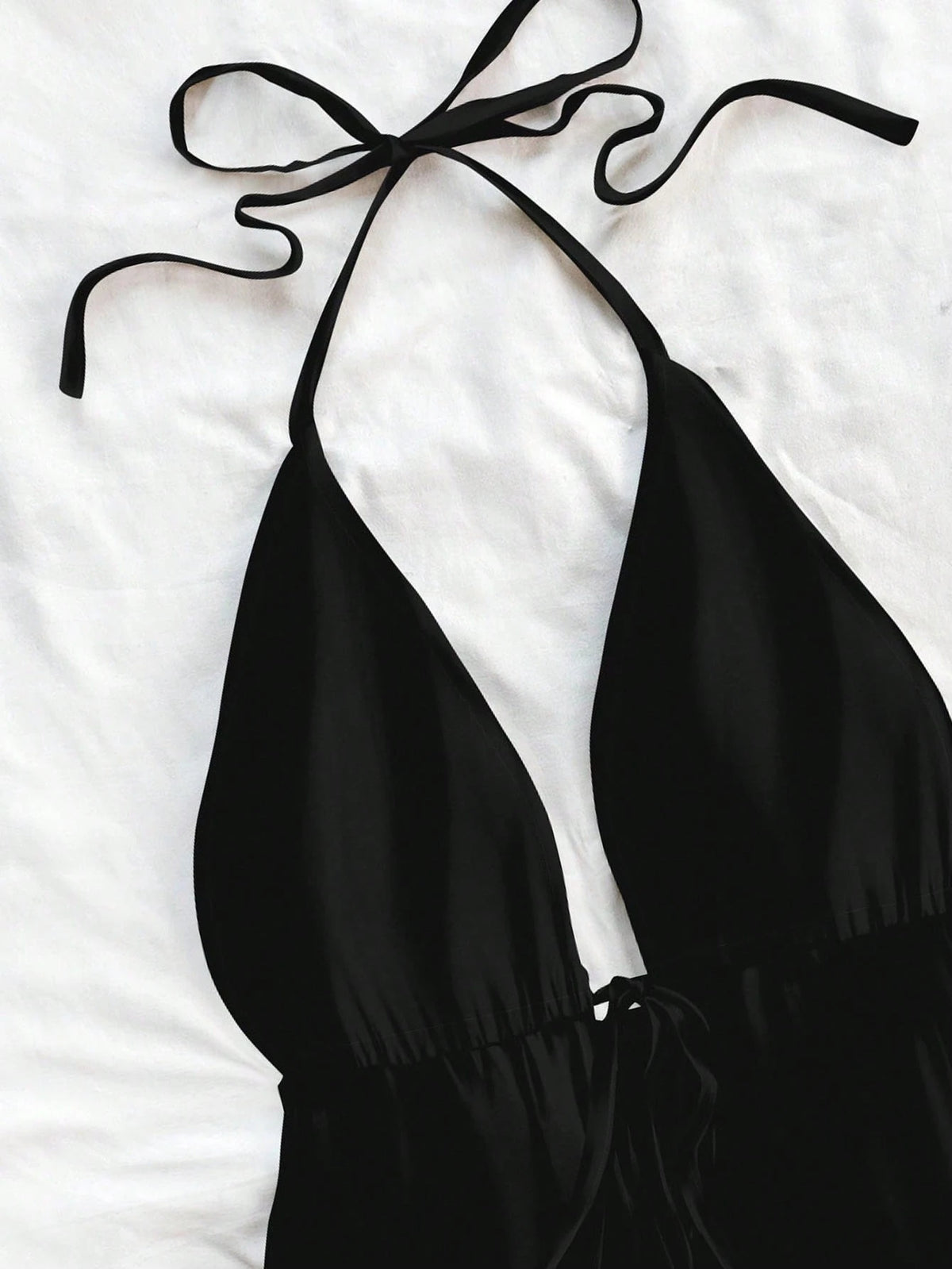 Soleia Women's Casual Halter Neck Black Lace-Up Backless Tank Top, Suitable For Summer Suitable For Going Out