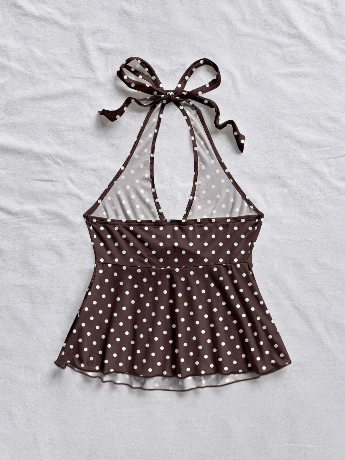 Soleia Women's Casual Vacation V-Neck Bowknot Halter Backless Babydoll Top, Suitable For Summer Vacation Spring