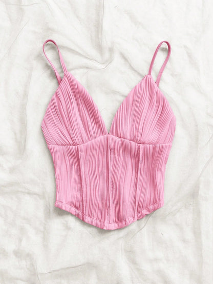 Soleia Women's Solid Color Slim Fit Versatile Daily Vacation Outing Camisole Top Pink Summer Sexy No Chest Padding Date Night Night Out Party