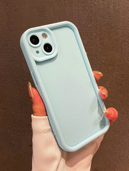 Solid Color Blue Basic Thick Shockproof Phone Case Compatible With IPhone 17 Pro Max/17 Pro/17 Air/17/16 Pro Max/16/16 Pro/16 Plus/16E/15/15 Plus/15 Pro/15 Pro Max/11/12/13/14 Pro Max/XS/XR/11 Pro/11