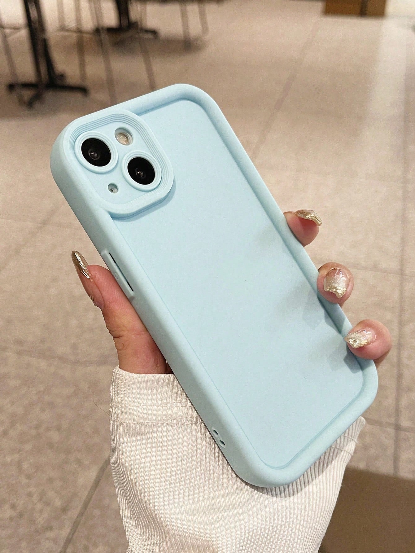 Solid Color Blue Basic Thick Shockproof Phone Case Compatible With IPhone 17 Pro Max/17 Pro/17 Air/17/16 Pro Max/16/16 Pro/16 Plus/16E/15/15 Plus/15 Pro/15 Pro Max/11/12/13/14 Pro Max/XS/XR/11 Pro/11