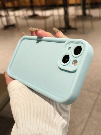 Solid Color Blue Basic Thick Shockproof Phone Case Compatible With IPhone 17 Pro Max/17 Pro/17 Air/17/16 Pro Max/16/16 Pro/16 Plus/16E/15/15 Plus/15 Pro/15 Pro Max/11/12/13/14 Pro Max/XS/XR/11 Pro/11