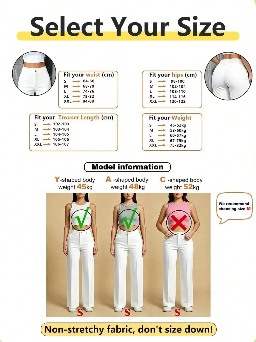 Solid Color Button Zipper Pocket Press Crease Elegant Pants Spring