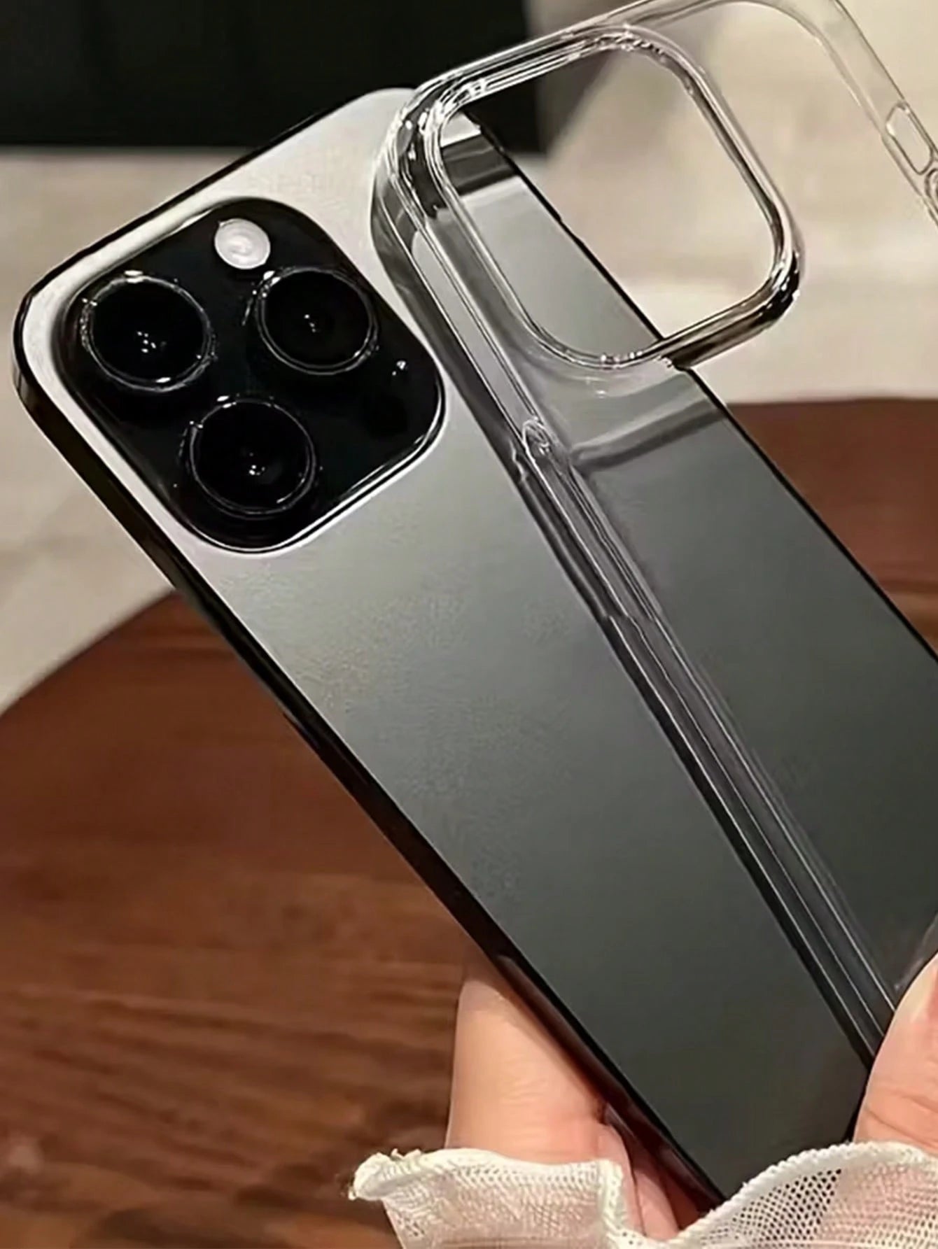 Solid Color Material Transparent Ribbed Suitcase Style Solid Plain Basic TPU Soft Phone Case 5pcs/Pack Transparent Back Cover Compatible With IPhone 17 16 15 14 13 12 11 Pro Max 17 Air 16 15 14 Plus 1