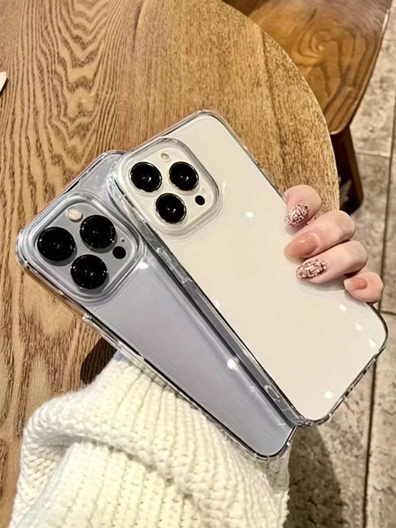 Solid Color Material Transparent Ribbed Suitcase Style Solid Plain Basic TPU Soft Phone Case 5pcs/Pack Transparent Back Cover Compatible With IPhone 17 16 15 14 13 12 11 Pro Max 17 Air 16 15 14 Plus 1