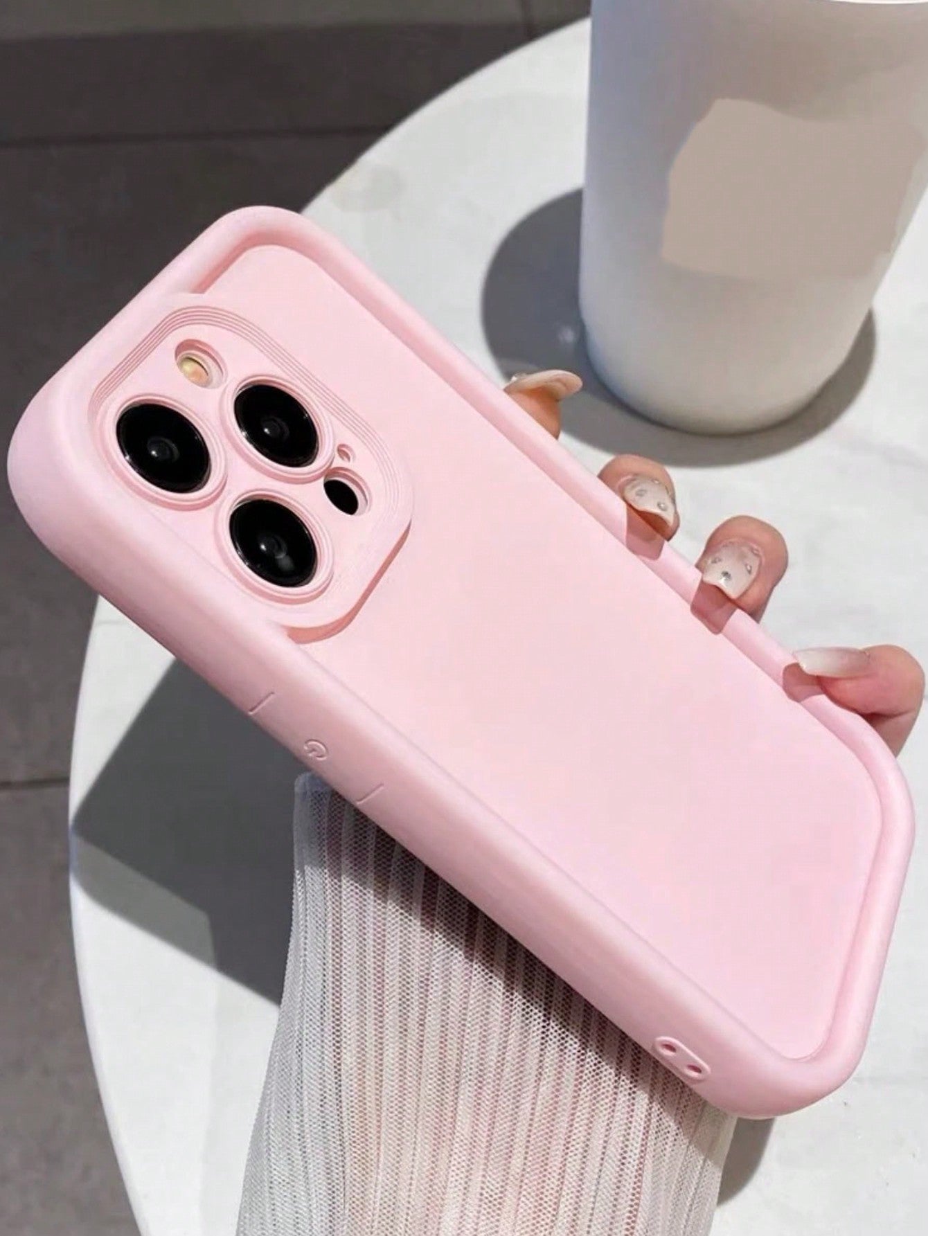 Solid Color Pink Silicone 1pc Thick Silicone Matte Finish Shockproof Full Body Phone Case, Compatible With IPhone 11, 13, 14, 15, 16, X/XS, XR, XS Max, 7/8, 7 Plus/8 Plus, 12, 12 Pro, 12 Pro Max, 16