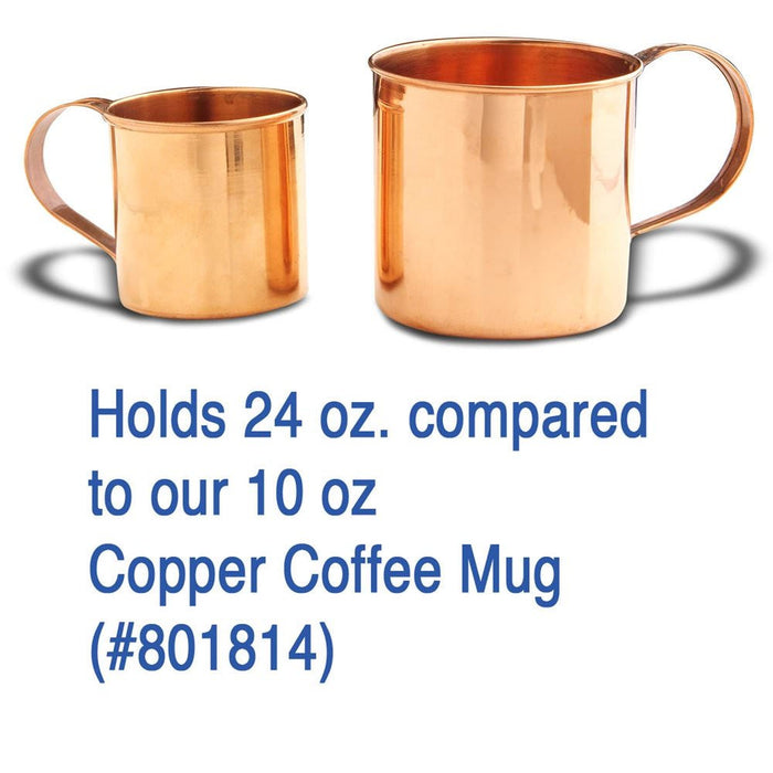Solid Copper Soup & Coffee Mugs - relative sizes