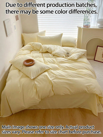 Solid Soft Quilt Cover 3pcs Set