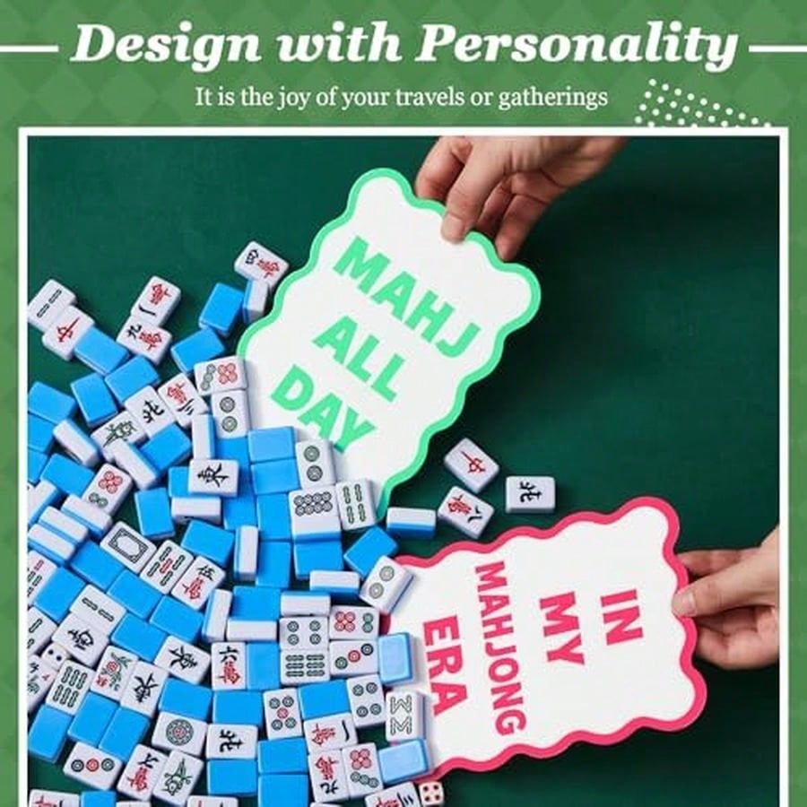 Soulchen 4 Pcs Mahjong Tile Mixer Shufflers For Mixing And Shuffling Tiles Plastic Mahjong Accessories Gifts For Lovers Games Decorative Printed Design (Transparent Frosted Print)