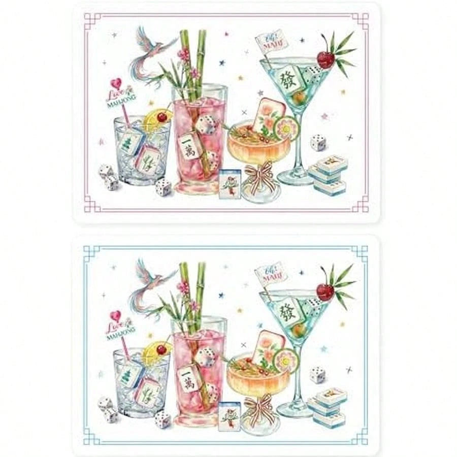 Soulchen 4 Pcs Mahjong Tile Mixer Shufflers For Mixing And Shuffling Tiles Plastic Mahjong Accessories Gifts For Lovers Games Decorative Printed Design (Transparent Frosted Print)
