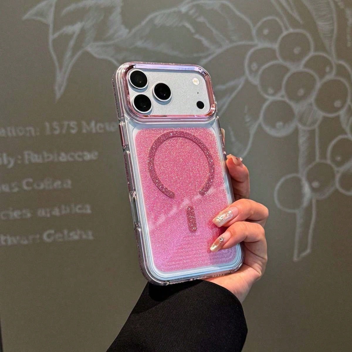 Sparkle Starry Glitter Magnetic Case For IPhone 12 13 14 15 16 17 Pro Max, Clear Shockproof Protective Cover For Women Girl Gift