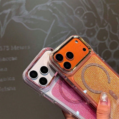 Sparkle Starry Glitter Magnetic Case For IPhone 12 13 14 15 16 17 Pro Max, Clear Shockproof Protective Cover For Women Girl Gift