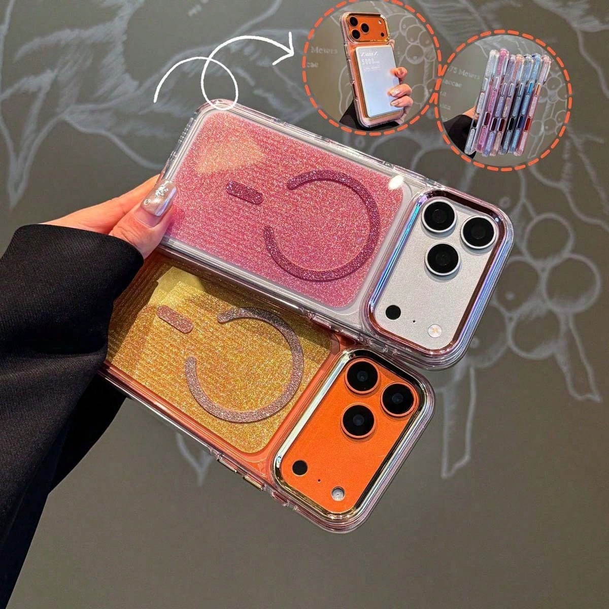 Sparkle Starry Glitter Magnetic Case For IPhone 12 13 14 15 16 17 Pro Max, Clear Shockproof Protective Cover For Women Girl Gift