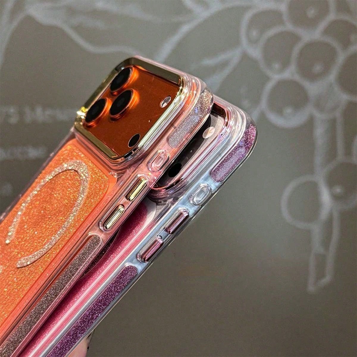 Sparkle Starry Glitter Magnetic Case For IPhone 12 13 14 15 16 17 Pro Max, Clear Shockproof Protective Cover For Women Girl Gift