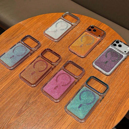 Sparkle Starry Glitter Magnetic Case For IPhone 12 13 14 15 16 17 Pro Max, Clear Shockproof Protective Cover For Women Girl Gift