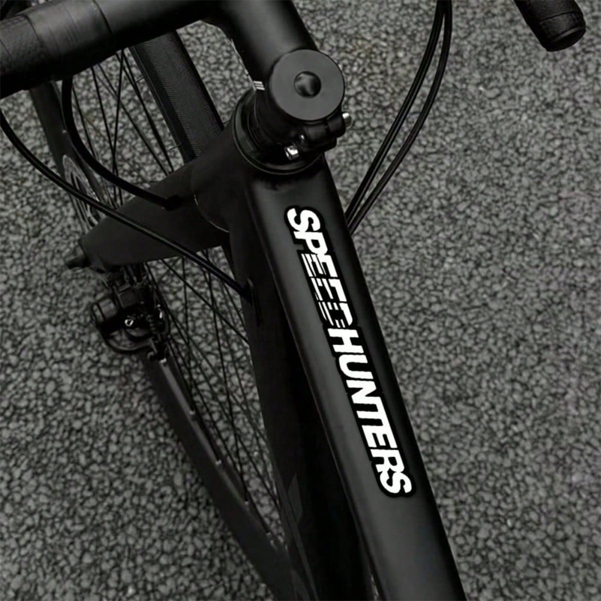 Speed Hunters Letter Bike Frame Sticker, Racing Cursive Text Bicycle Decor Decal, Self-Adhesive Waterproof Cycling Accessory
