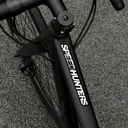 Speed Hunters Letter Bike Frame Sticker, Racing Cursive Text Bicycle Decor Decal, Self-Adhesive Waterproof Cycling Accessory