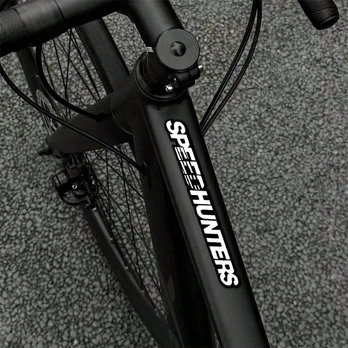Speed Hunters Letter Bike Frame Sticker, Racing Cursive Text Bicycle Decor Decal, Self-Adhesive Waterproof Cycling Accessory