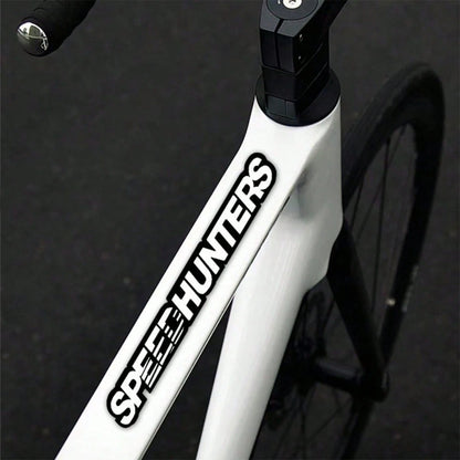Speed Hunters Letter Bike Frame Sticker, Racing Cursive Text Bicycle Decor Decal, Self-Adhesive Waterproof Cycling Accessory