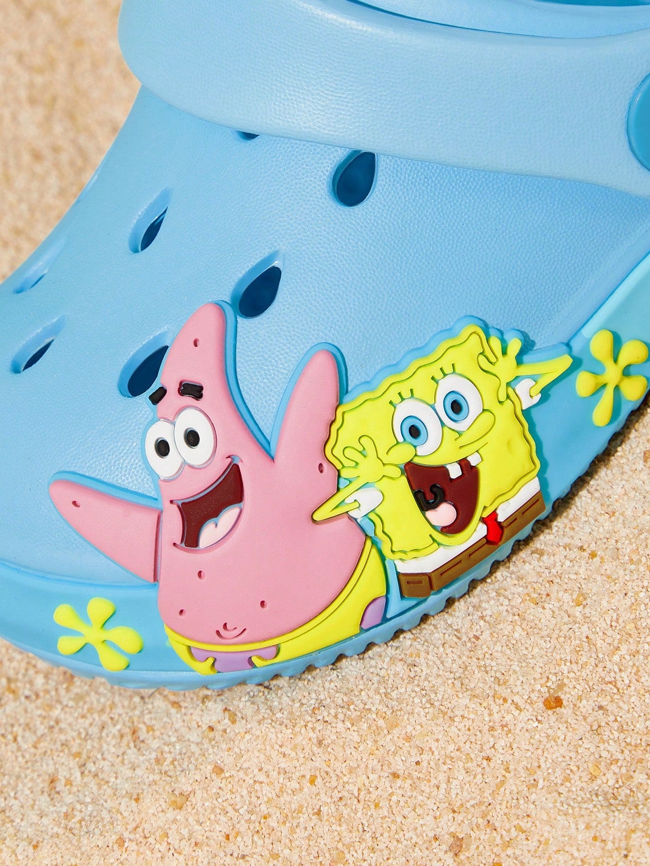 SpongeBob SquarePants| Cartoon Blue Children's Gardening Slippers, Breathable And Quick-Drying, Light And Durable EVA Material, Suitable For Home And Outdoor Places