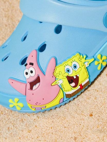 SpongeBob SquarePants| Cartoon Blue Children's Gardening Slippers, Breathable And Quick-Drying, Light And Durable EVA Material, Suitable For Home And Outdoor Places