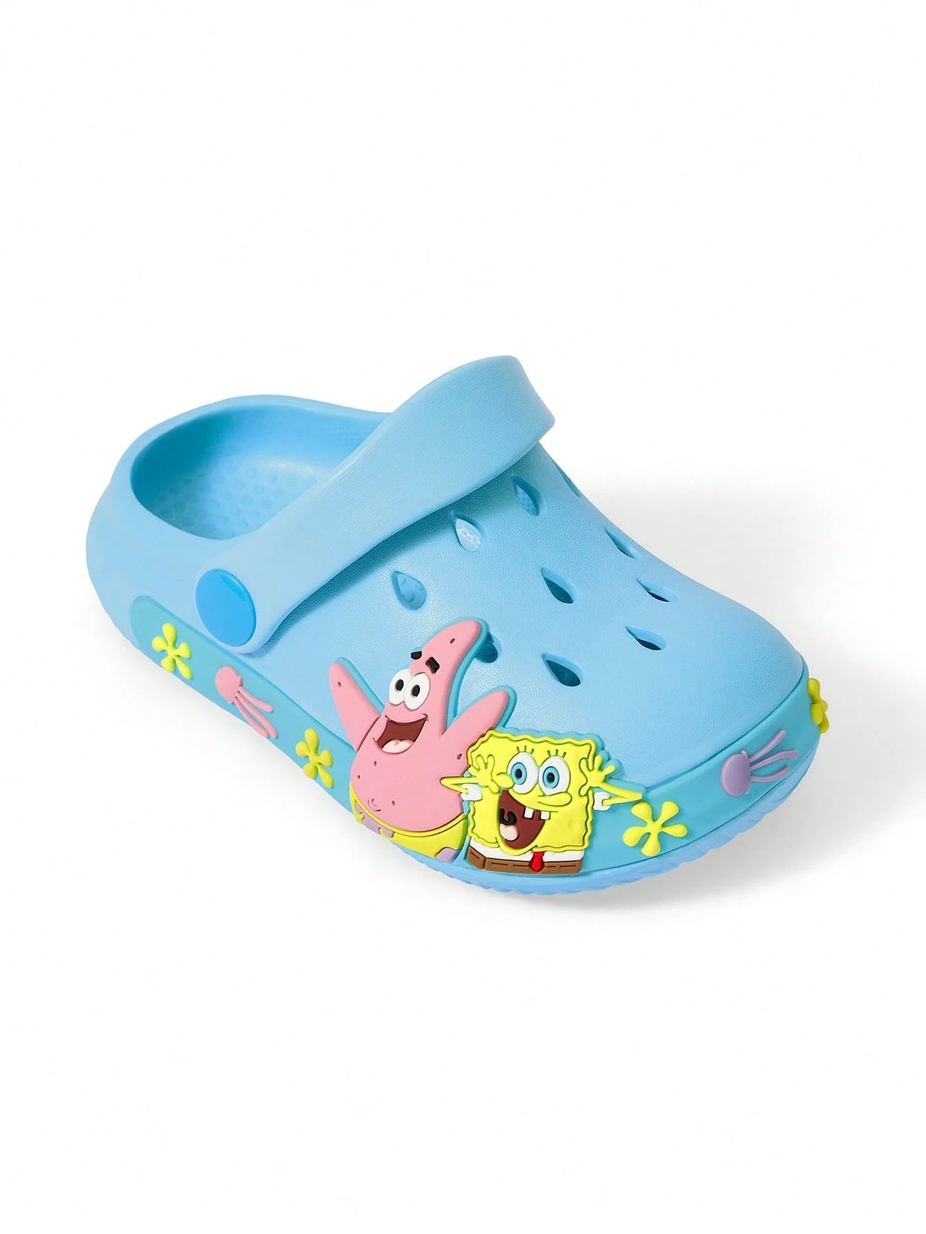 SpongeBob SquarePants| Cartoon Blue Children's Gardening Slippers, Breathable And Quick-Drying, Light And Durable EVA Material, Suitable For Home And Outdoor Places