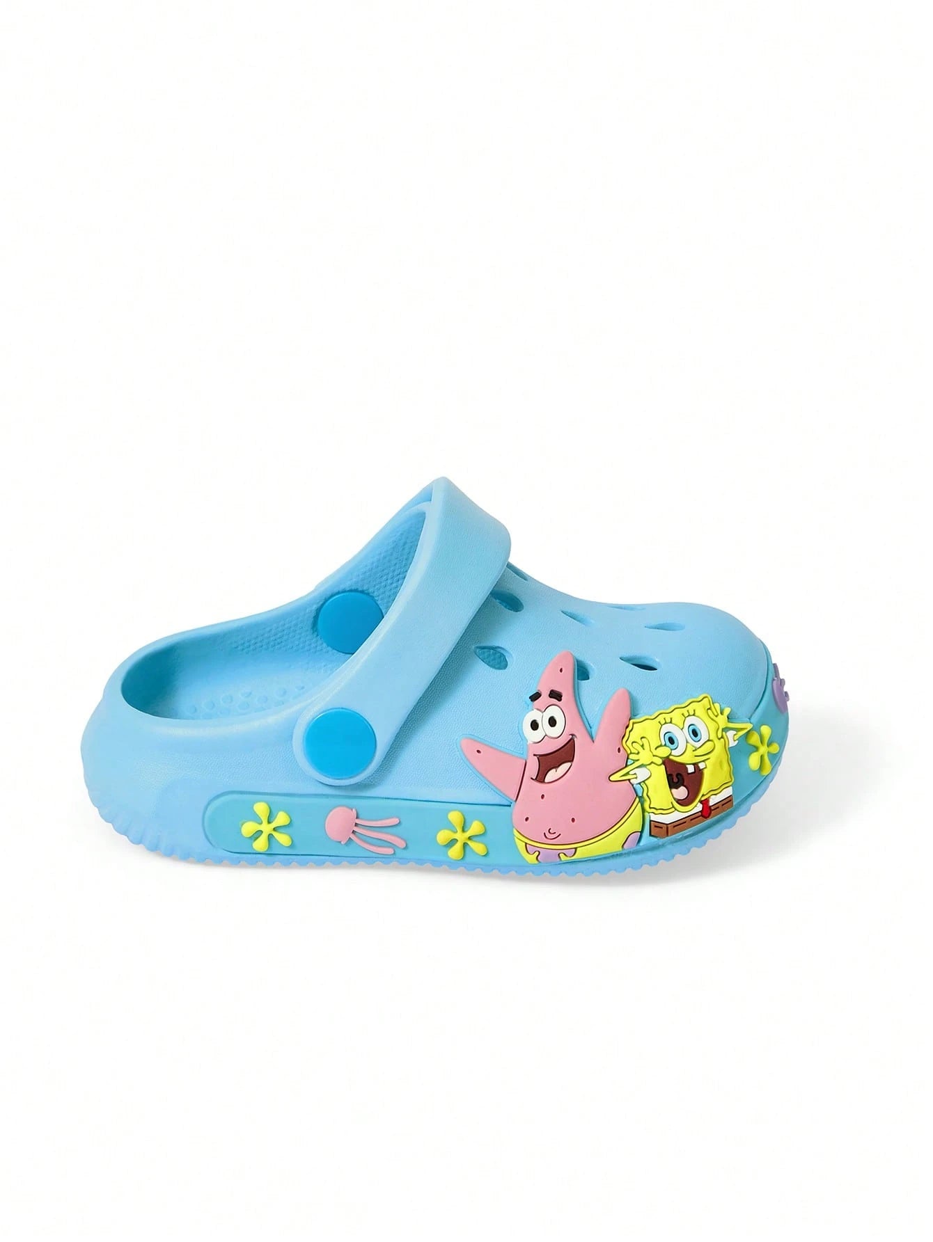 SpongeBob SquarePants| Cartoon Blue Children's Gardening Slippers, Breathable And Quick-Drying, Light And Durable EVA Material, Suitable For Home And Outdoor Places