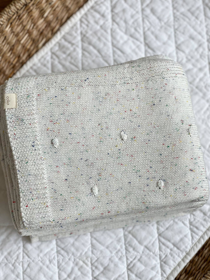Spotty Textured Blanket - Milk