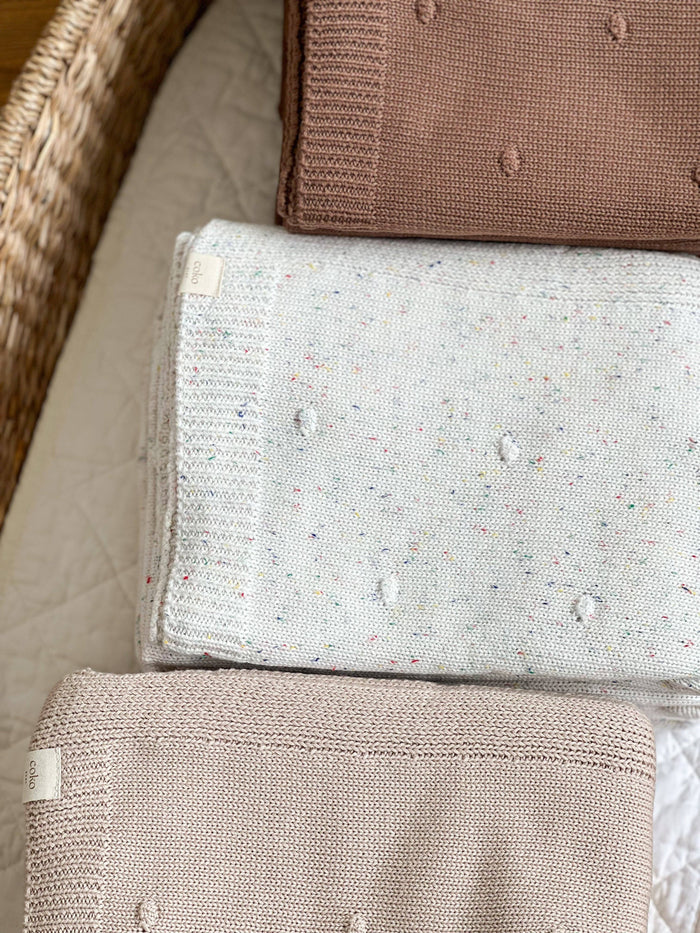 Spotty Textured Blanket - Milk