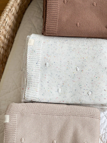 Spotty Textured Blanket - Milk