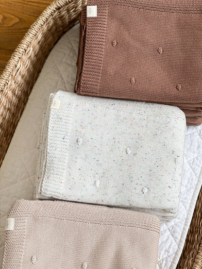 Spotty Textured Blanket - Teddy Brown