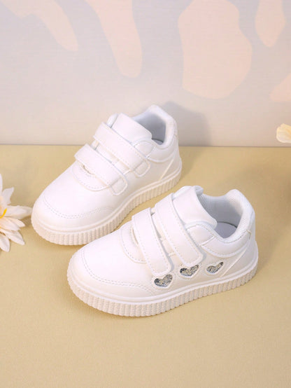 Spring New Kids Shoes, Anti-Slip Toddler Girls' Sports Sneakers, Middle Childhood Boys' Casual Skateboard Shoes, Baby Running Shoes, Little White Shoes