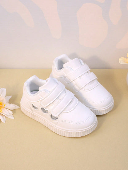 Spring New Kids Shoes, Anti-Slip Toddler Girls' Sports Sneakers, Middle Childhood Boys' Casual Skateboard Shoes, Baby Running Shoes, Little White Shoes