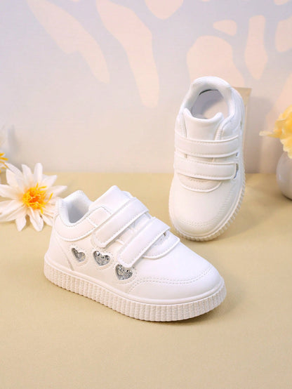 Spring New Kids Shoes, Anti-Slip Toddler Girls' Sports Sneakers, Middle Childhood Boys' Casual Skateboard Shoes, Baby Running Shoes, Little White Shoes