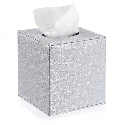 Square Linen Tissue Box Cover- Stylish Cube Tissue Box Holder With Magnetic Bottom, Decorative Tissue Box For Vanity Toilet Dresser Ni