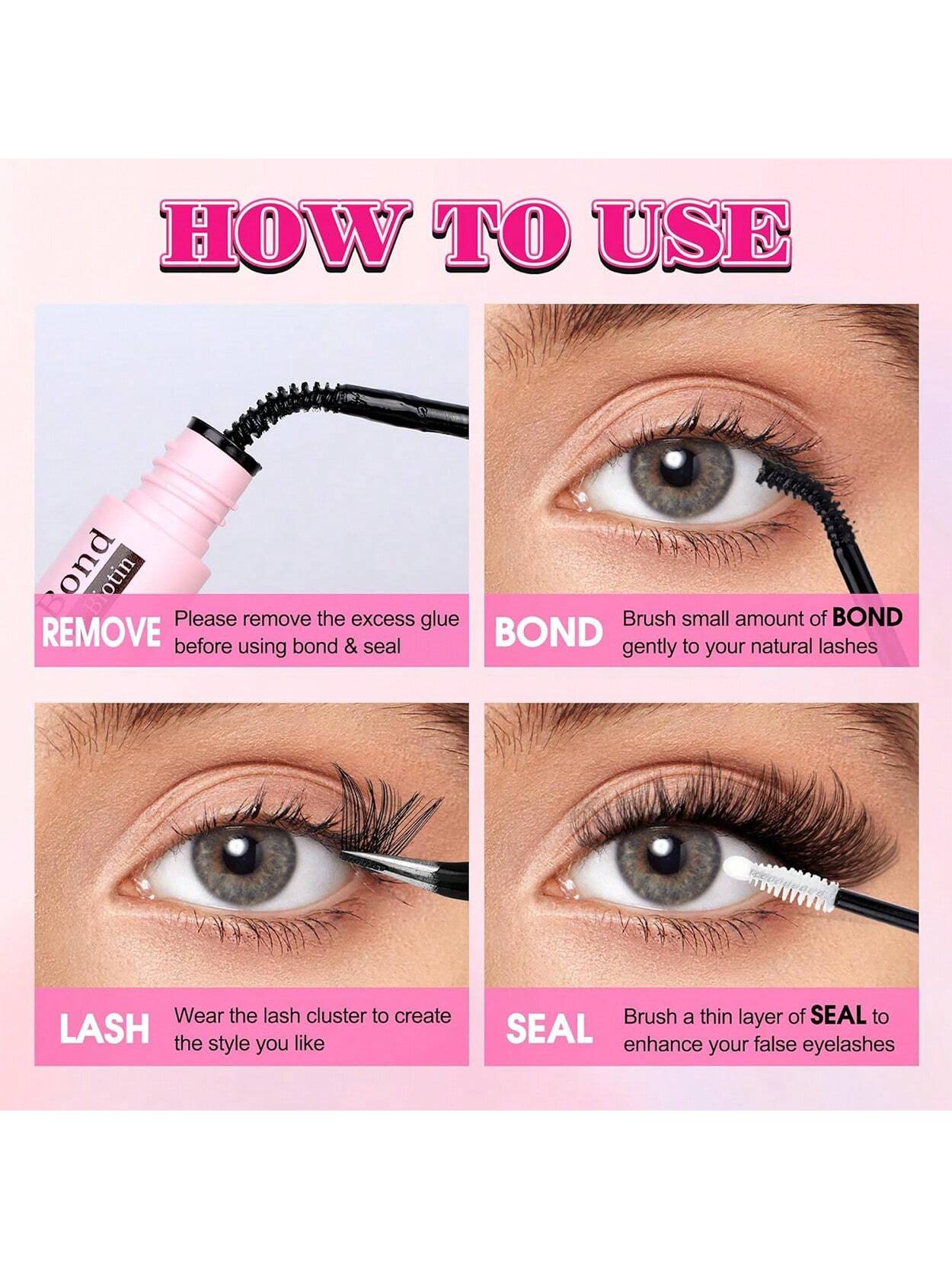 SRCKFIZ 2-In-1 Eyelash Glue & Sealant Pen, Waterproof & Quick Drying, Enhances Lash Effect Without Irritation, Eyelash Glue For DIY Lash Extensions