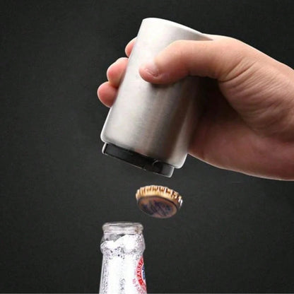 Stainless Steel Automatic Bottle Opener Screwdriver-Magnetic Suction Type Bottle Cap Opener, Suitable For Home, Camping, Party| Portable, Durable, Non-Slip, Labor-Saving And Non-Slipping