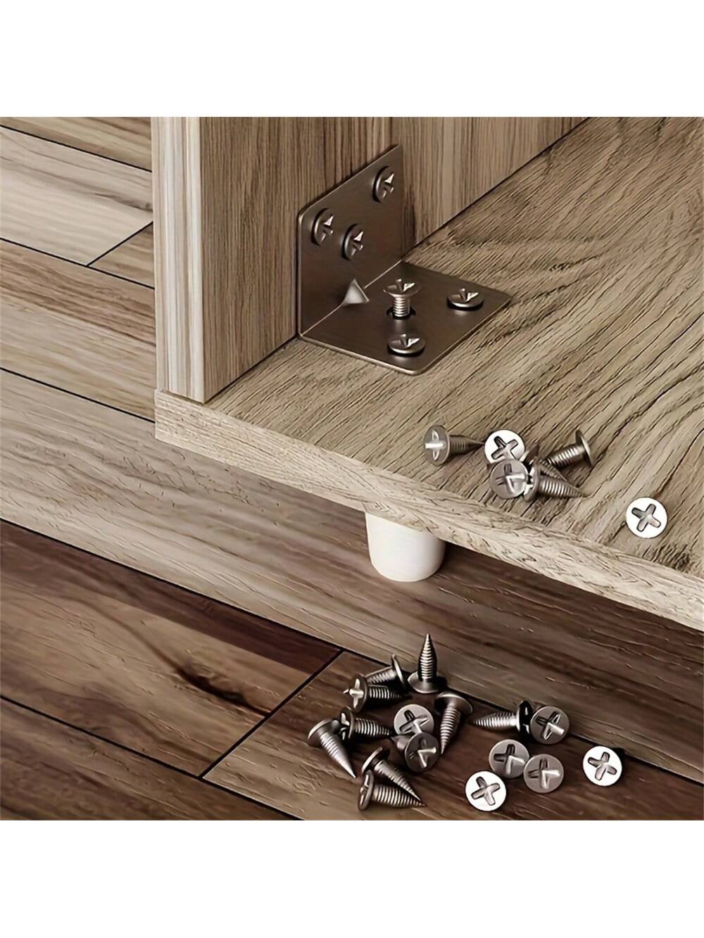 Stainless Steel Straight Angle Brackets, 90 Degree L-Shape Metal Connectors, Heavy Duty Right Angle Supports For Wooden Furniture, Suitable For Furniture And Shelf Construction, Screws Not Included