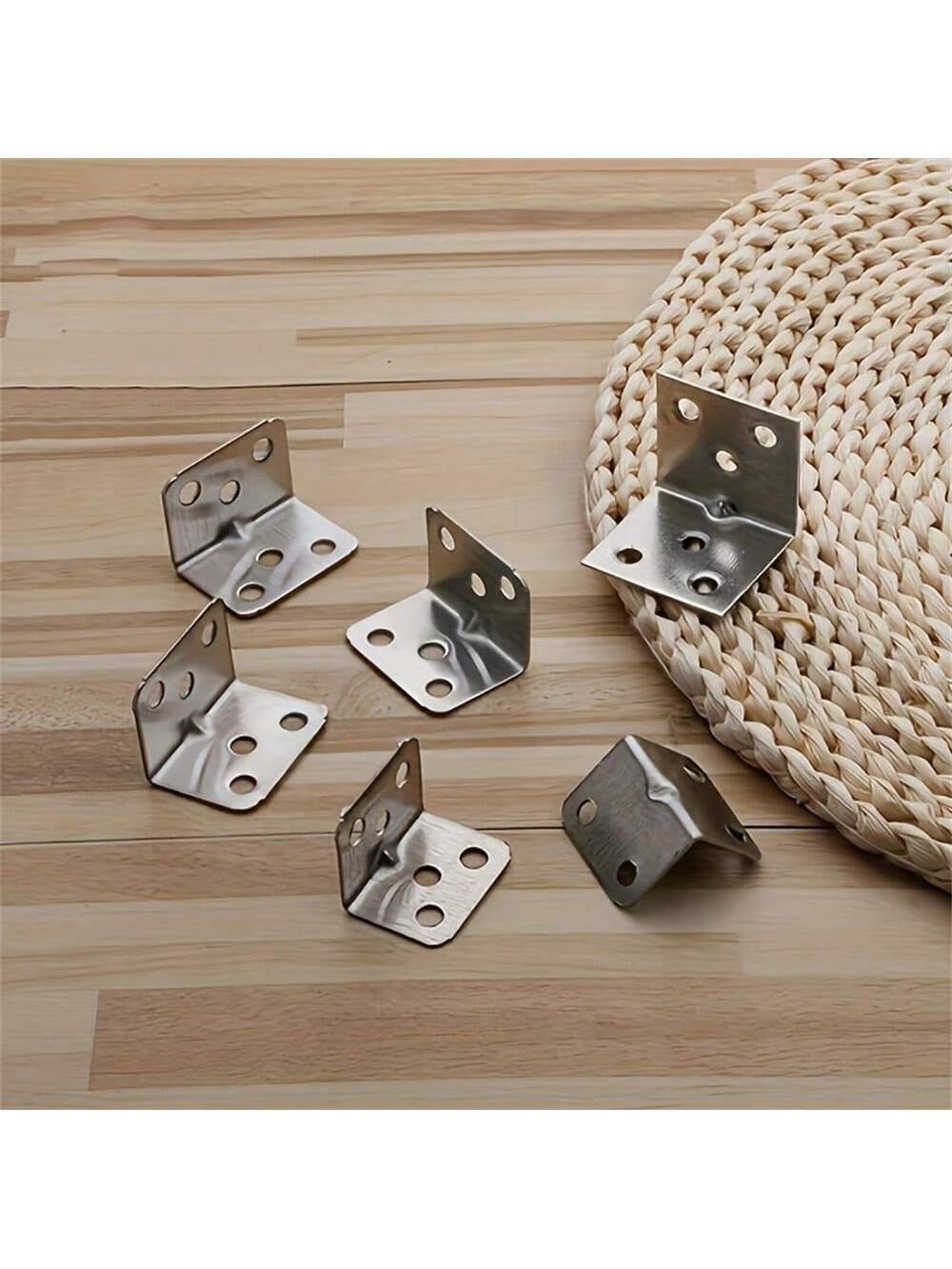 Stainless Steel Straight Angle Brackets, 90 Degree L-Shape Metal Connectors, Heavy Duty Right Angle Supports For Wooden Furniture, Suitable For Furniture And Shelf Construction, Screws Not Included