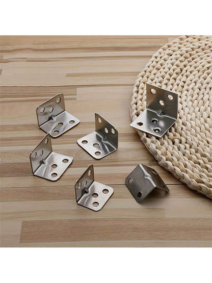 Stainless Steel Straight Angle Brackets, 90 Degree L-Shape Metal Connectors, Heavy Duty Right Angle Supports For Wooden Furniture, Suitable For Furniture And Shelf Construction, Screws Not Included