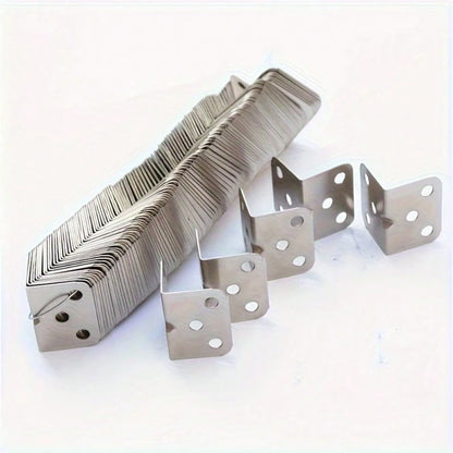 Stainless Steel Straight Angle Brackets, 90 Degree L-Shape Metal Connectors, Heavy Duty Right Angle Supports For Wooden Furniture, Suitable For Furniture And Shelf Construction, Screws Not Included
