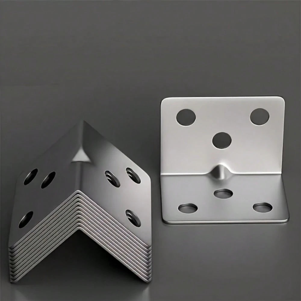 Stainless Steel Straight Angle Brackets, 90 Degree L-Shape Metal Connectors, Heavy Duty Right Angle Supports For Wooden Furniture, Suitable For Furniture And Shelf Construction, Screws Not Included