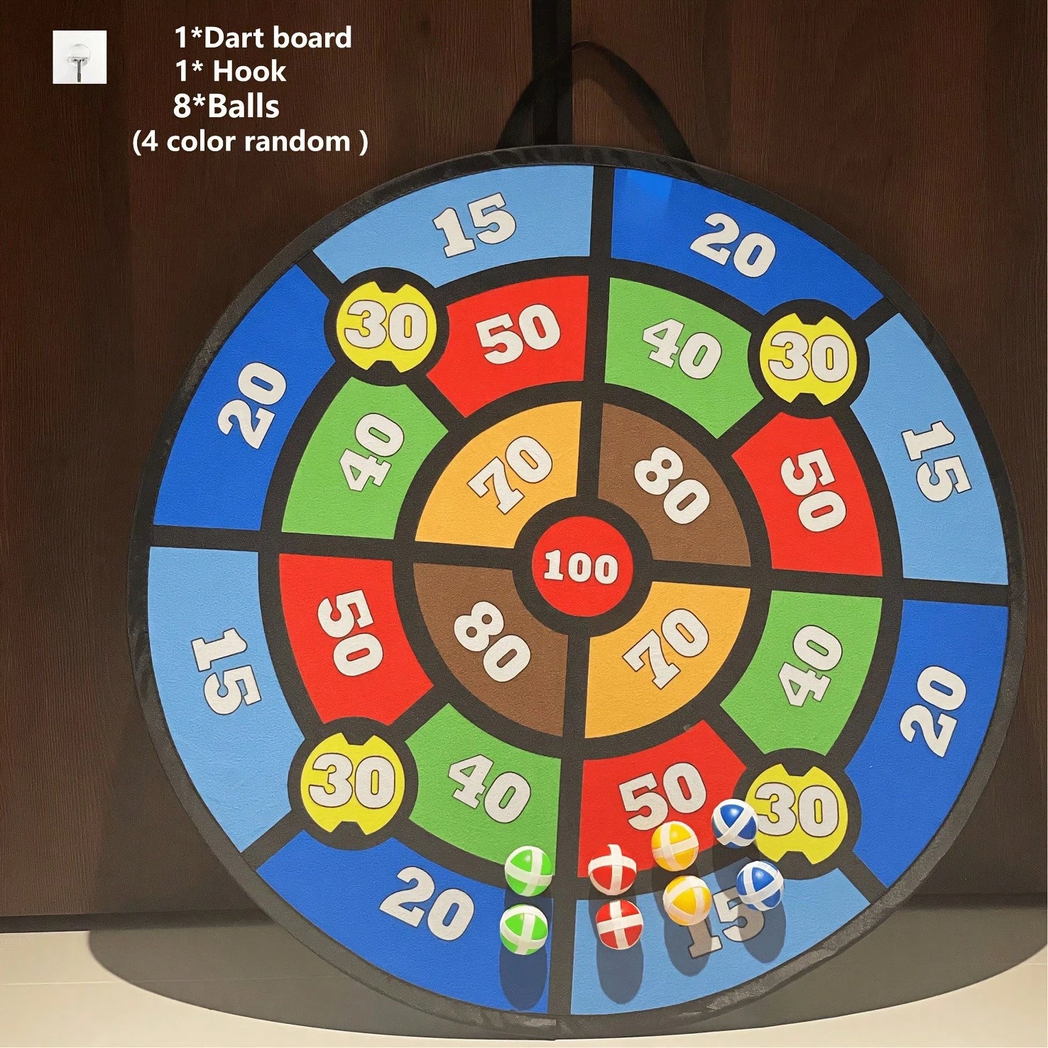 Sticky Ball Target Set (8 Balls/ 12 Balls) – Hanging Design, Suitable For Children's Indoor And Outdoor Play, Family Leisure Party Games, And Sports Toys. Helps Improve Hand-Eye Coordination. (Ball C